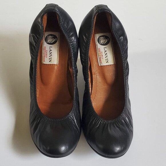 Lanvin leather ballet wedges - black size 36 1/2 - Picture 2 of 10